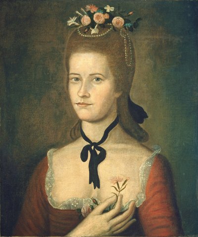 Retrato de uma dama de vermelho de The Sherman Limner