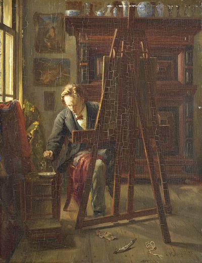 O Artista George Jan Hendrik Poggenbeek no seu Estúdio de Theo Hanrath