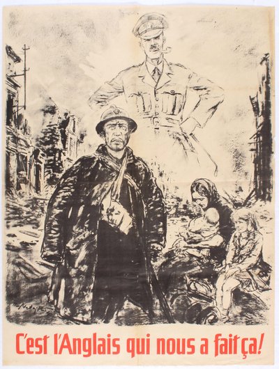 Foram os ingleses que fizeram isso conosco. Cartaz de propaganda de Vichy França, 1940. de Theo Matejko