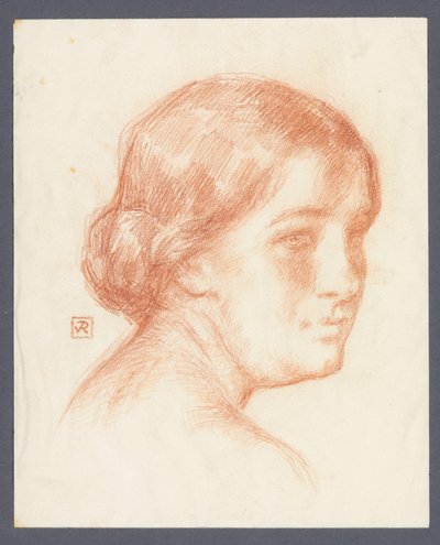Retrato de uma mulher desconhecida de Theo Van Rysselberghe (signed by artist)
