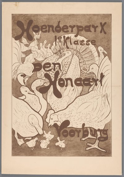 Cartaz para o Hoenderpark 1ª classe Den Honaart Voorburg de Theo van Hoytema (possibly)
