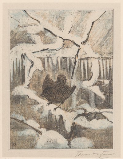 Wren em ramo nevado de Theo van Hoytema (signed by artist)