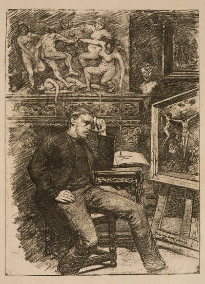 Frontispício para a novela «Contes de minuit» de Emile Verhaeren de Théo van Rysselberghe