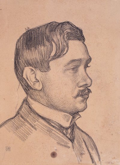 Retrato de Maurice Maeterlinck, c.1903 (lápis de cera sobre papel) de Theo van Rysselberghe