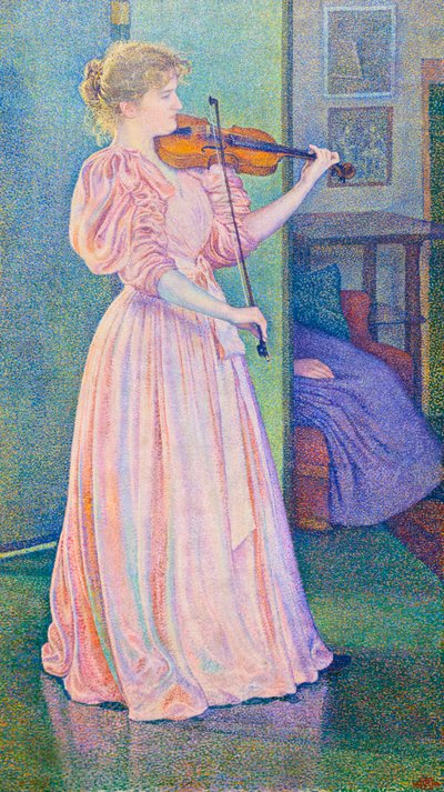Retrato da violinista Irma Sethe de Théo van Rysselberghe