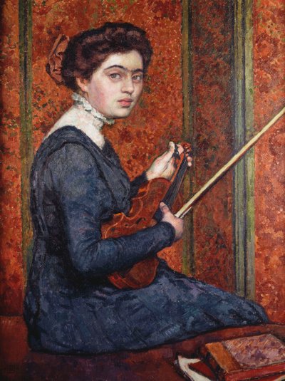 Mulher com violino de Théo van Rysselberghe
