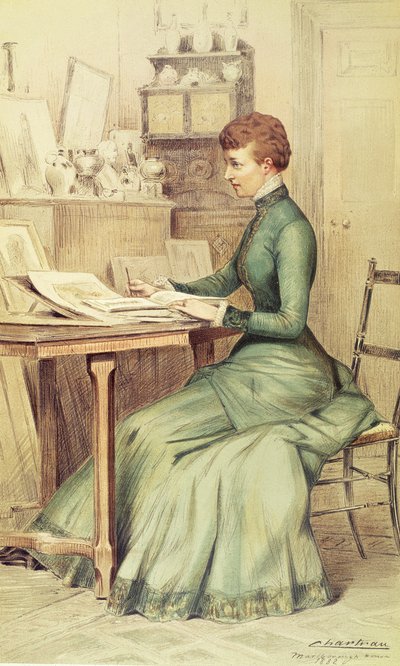 Sua Alteza Real a Princesa de Gales (mais tarde a Rainha Alexandra) em Marlborough House, da Vanity Fair, 1882 de Theobald Chartran