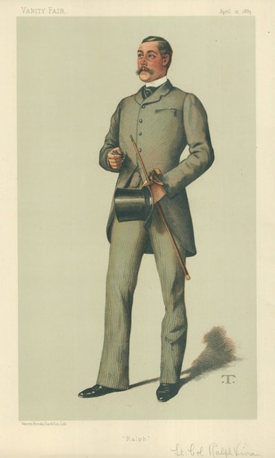 Tenente-Coronel Ralph Vivian, Ralph, 21 de abril de 1883, desenho animado da Vanity Fair de Theobald Chartran
