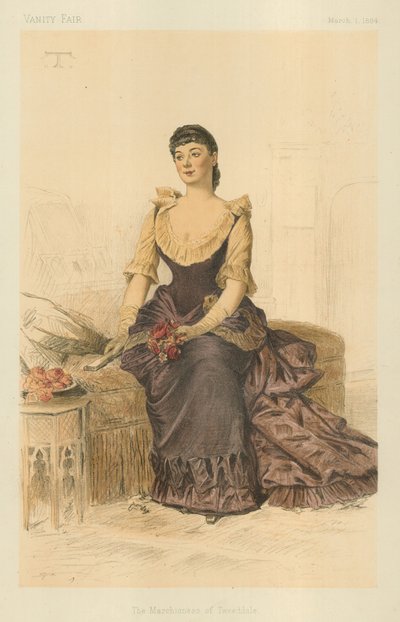The Marchioness of Tweeddale, 1 de março de 1884, desenho animado da Vanity Fair de Theobald Chartran