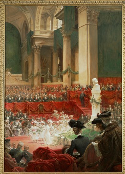 A celebração do centenário do nascimento do poeta Victor Hugo ... (pintura sobre tela) de Theobald Chartran