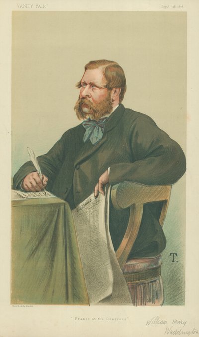 William Henry Waddington, França no Congresso, 28 de setembro de 1878, desenho animado da Vanity Fair de Theobald Chartran