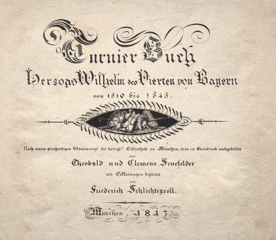 Livro sobre torneios: página de rosto, 1817. de Theobald Senefelder