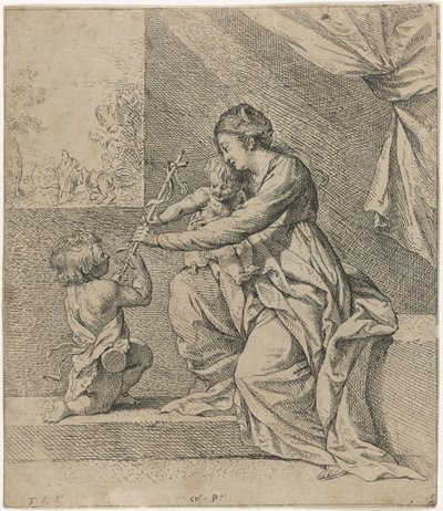 Maria com Cristo e João Batista de Theodoor Rombouts