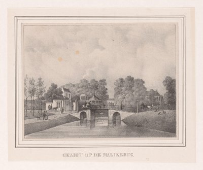 Ponte Malie em Utrecht Vista da Ponte Malie (título no objeto) de Theodoor Soeterik (possibly)