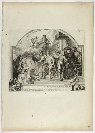 Filipe IV nomeando o príncipe Fernando Governador dos Países Baixos, placa 25 de Casperius Gevartius, Pompa Introitus Honori Serenissimi Principis Ferdinandi (Entrada Triunfal do Sereníssimo e Honorável Cardeal-Infante Ferdinando) de Theodoor van Thulden