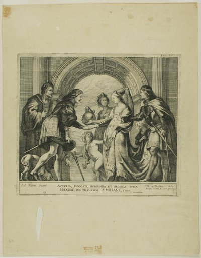 O casamento de Maximiliano da Áustria com Maria de Borgonha de Theodoor van Thulden