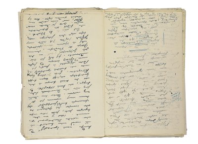 Rascunhos de manuscritos de autógrafos para artigos sobre a vida e a sociedade de Berlim, juntamente com um fragmento de um rascunho para um romance, c.1878-94 (caneta e tinta sobre papel) de Theodor Fontane