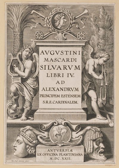 Página de rosto para Agostino Mascardi, Silvarium Libri IV de Theodor Galle after Sir Peter Paul Rubens