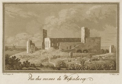 Vista das Ruínas do Castelo de Rakvere de Theodor Gehlhaar