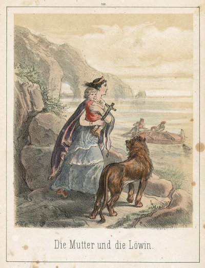 A mãe e o leão de Theodor Hosemann