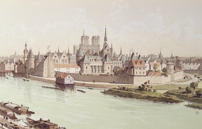 Ile de la Cité em 1530 de Theodor Josef Hubert Hoffbauer