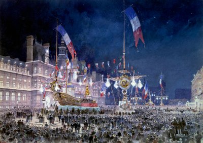 Recepção na Câmara Municipal de Paris da ala russa Pintura por Theodore Joseph Hubert de Fedor Hoffbauer (1839-1922) 1893. Paris, Musee Carnavalet de Theodor Josef Hubert Hoffbauer