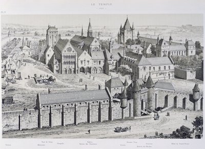 Vista do templo em 1450, ilustração de &39;Paris através dos tempos&39;, 1885 de Theodor Josef Hubert Hoffbauer