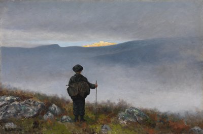 Muito, muito longe, o Palácio de Soria Moria brilhava como ouro de Theodor Kittelsen