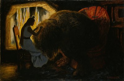 A princesa pegando piolhos do Troll de Theodor Kittelsen
