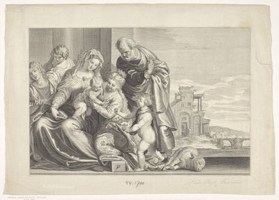 Casamento Místico de Santa Catarina Caelaturae (título da série) de Theodor Matham