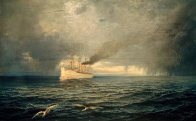 Navio a vapor Kaiser Wilhelm II, em alto mar de Theodor Ohlsen