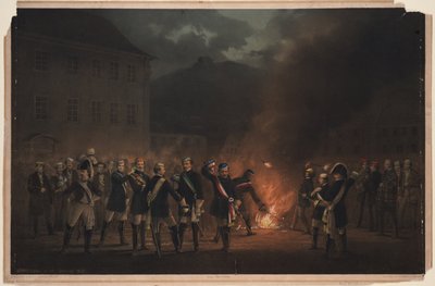 Procissão de tochas em Heidelberg em 30 de janeiro de 1857, 1857 de Theodor Verhas