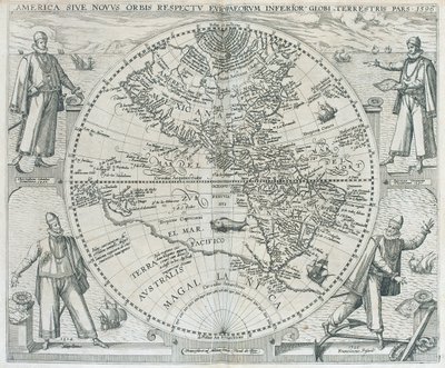 Um mapa das Américas, 1590-1601 de Theodor de Bry