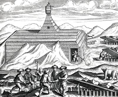 Corte de um urso no Pólo Norte, c.1600 (gravura) de Theodor de Bry
