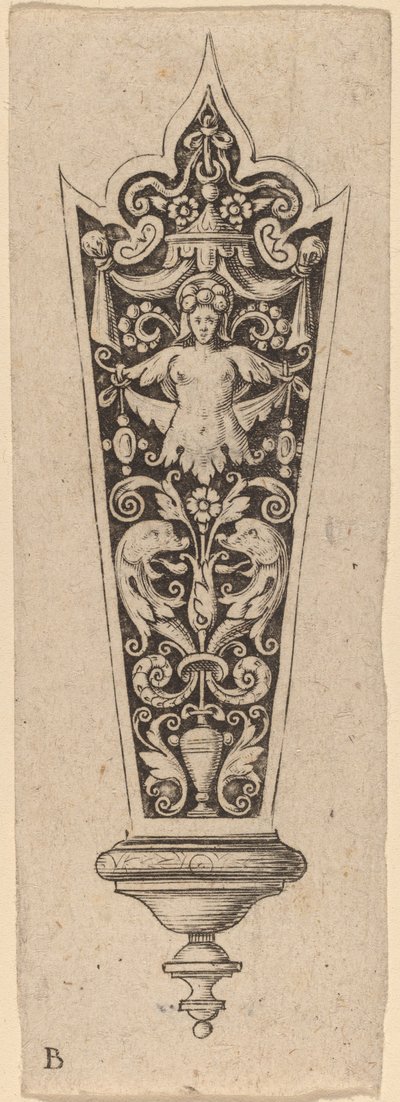 Ornamento para cabo de faca de Theodor de Bry