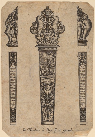 Ornamento para cabo de faca de Theodor de Bry