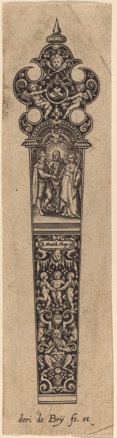 Ornamento para cabo de faca de Theodor de Bry