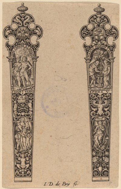 Ornamento para cabo de faca de Theodor de Bry