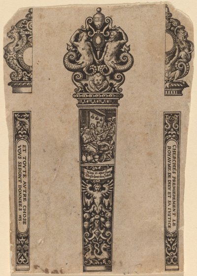 Ornamento para cabo de faca de Theodor de Bry