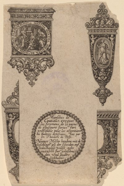 Ornamento para cabo de faca de Theodor de Bry