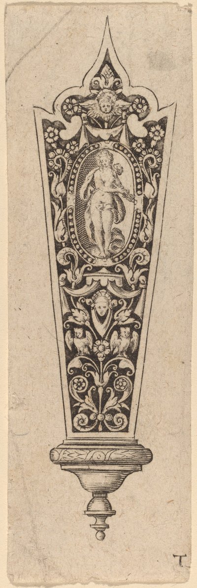 Ornamento para cabo de faca de Theodor de Bry