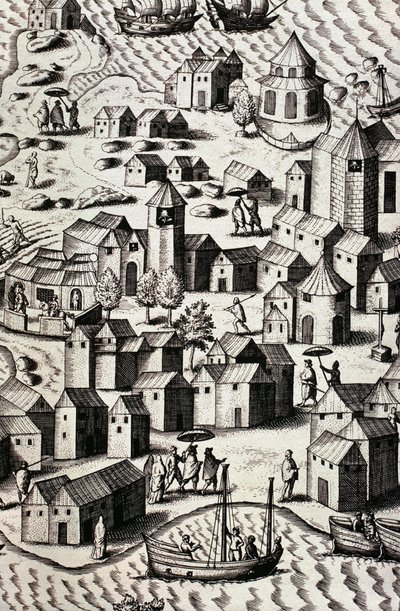 Porto de Macau na China de Theodor de Bry