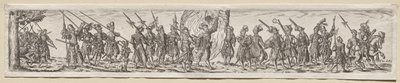 Soldados em março de Theodor de Bry