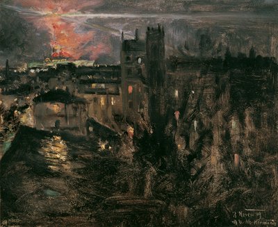 Paris à noite com a Torre Eiffel de Theodor von Hormann
