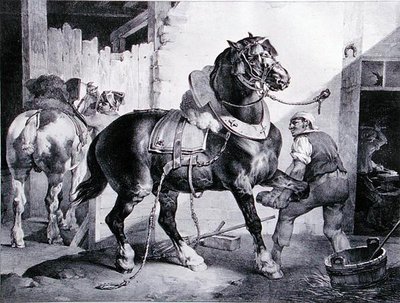 A Frágua (litho) de Theodore (after) Gericault