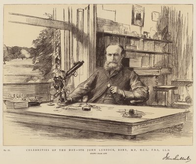 Celebridades do Dia, Sir John Lubbock, Baronete, MP, DCL, FRS, LLD de Theodore Blake Wirgman