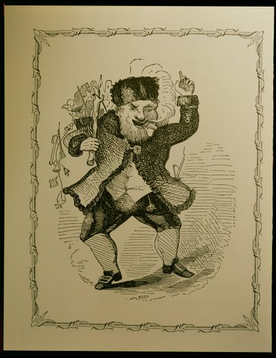 Ilustração de Papai Noel para um poema de Clement C. Moore, 1848 de Theodore C. Boyd