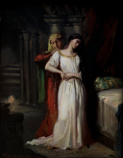 Desdémona a recolher-se na sua cama de Théodore Chassériau