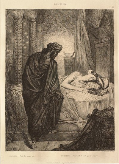 Suite Otelo: n.º 11 (ato 5, cena 2: Otelo junto à cama de Desdémona) de Théodore Chassériau