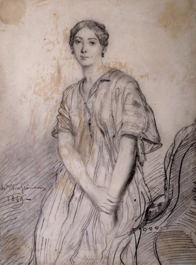 Retrato de Alice Ozy (Julie, Justine Pilloy), actriz (1820-1893) de Théodore Chassériau